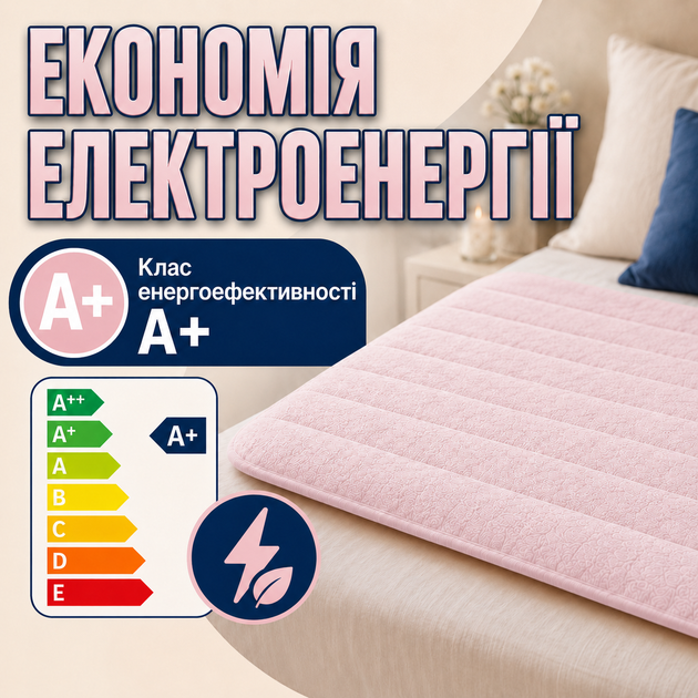 Электропростынь Termosoft теплая простынь с подогревом ambion 120*160 полуторка байка Розовый - изображение 8