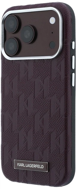 Чохол Karl Lagerfeld Grained Mono Resin Logo MagSafe для iPhone 18 Pro / 17 Pro бордовий (KF003209) - зображення 2