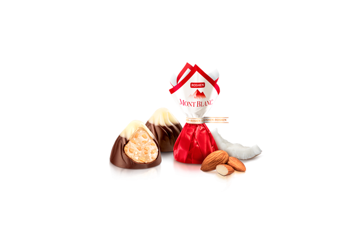 Конфеты Монблан с кокосовым кремом и миндалем Roshen 1кг - Фото 1 Конфеты Монблан с кокосовым кремом и миндалем Roshen 1кг - изображение 1