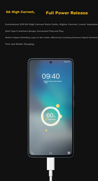 Комплект зарядки Vivo IQOO, 120 Вт, Type-C, для телефонов и ноутбуков - изображение 7