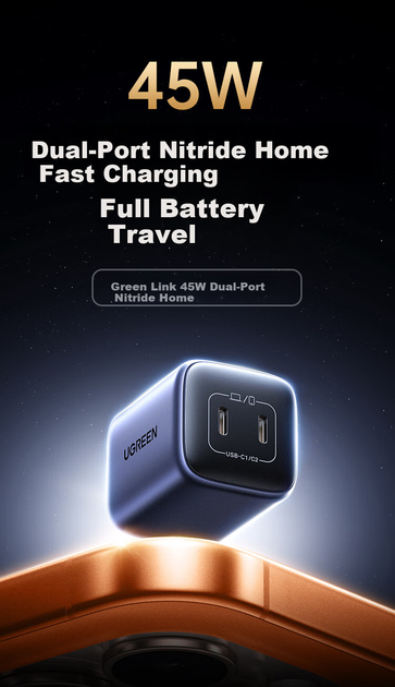 Зарядное устройство UGREEN 45W GaN для iPhone 17/16/ProMax, PD Type-C - изображение 8