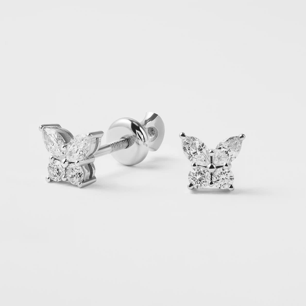 Сережки LUNET у білому золоті, з діамантами 348981121 - Фото 5 Сережки LUNET у білому золоті, з діамантами 348981121 - изображение 5