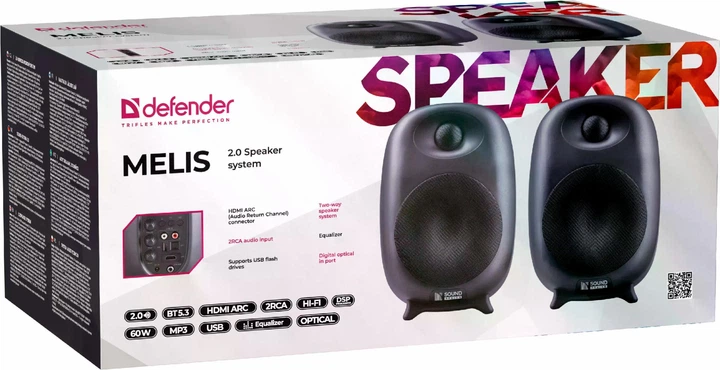 Акустична система 2.0 Defender Melis 60W BT/USB/Opt/ARC/DSP Black (65921) - Фото 8 Акустична система 2.0 Defender Melis 60W BT/USB/Opt/ARC/DSP Black (65921) - изображение 8