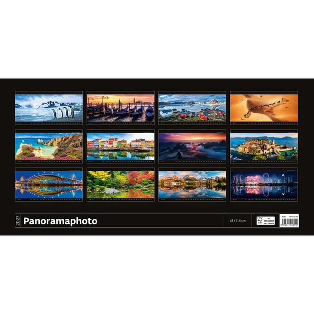 Календарь настенный Helma 2027 Panoramaphoto, 63x31,5 см (N261-27) - Фото 2 Календарь настенный Helma 2027 Panoramaphoto, 63x31,5 см (N261-27) - изображение 2