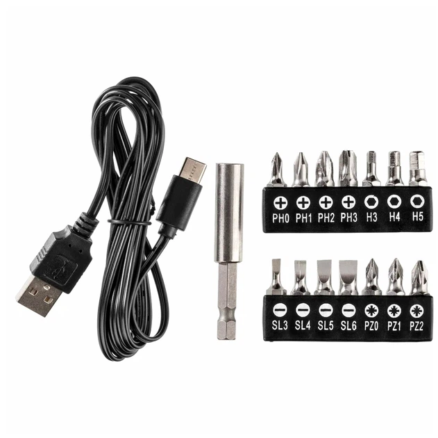 Акумуляторна викрутка Parkside PAS 4 D7 4 В 1500 мА·год, 10 Нм, з насадками та USB-C - зображення 8