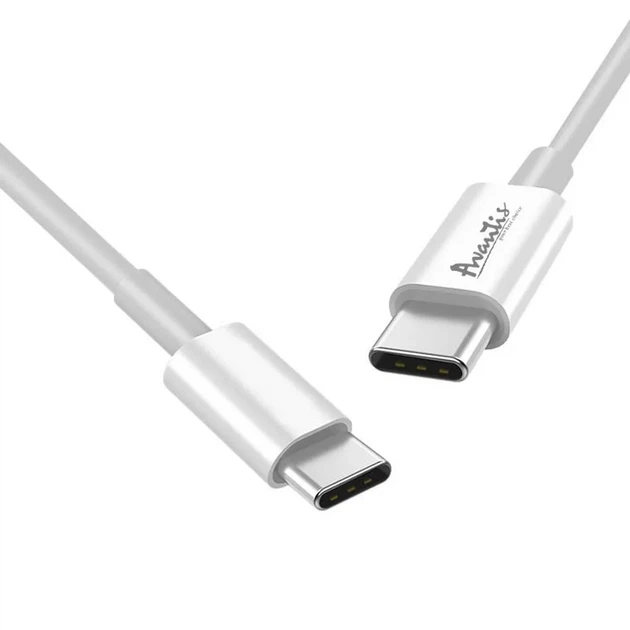 Кабель для зарядки та синхронізації Avantis AC-155 PD 45W White Type-C to Type-C 45W 1м PVC 13771 - изображение 2