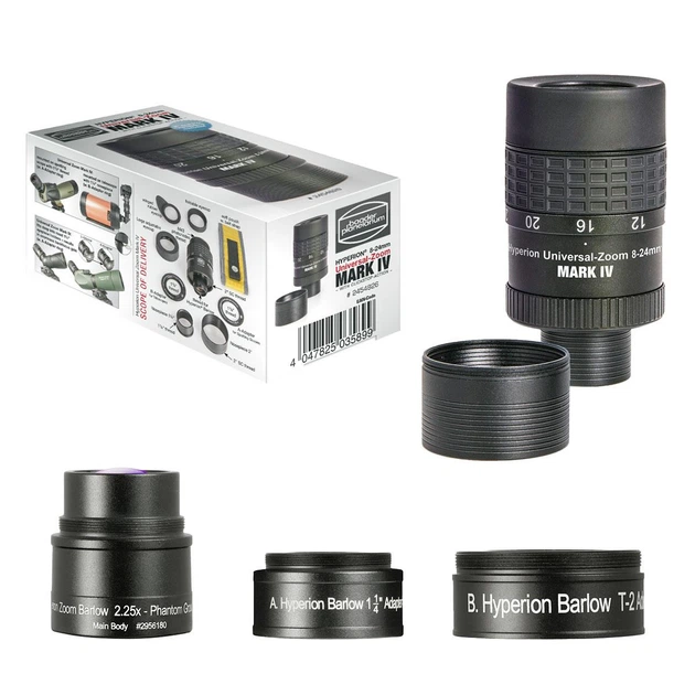 Окуляр Baader Planetarium Hyperion Hyperion Universal Zoom 8-24 мм Mark IV, 1.25/2" + Лінза Барлоу 2.25х (2454827) - зображення 9