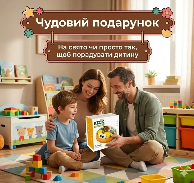 Детская игрушка Аэрофутбол Kick Football Пчелка с мягким покрытием, подсветкой и устойчивым основанием для домашнего футбола Желтый - изображение 4