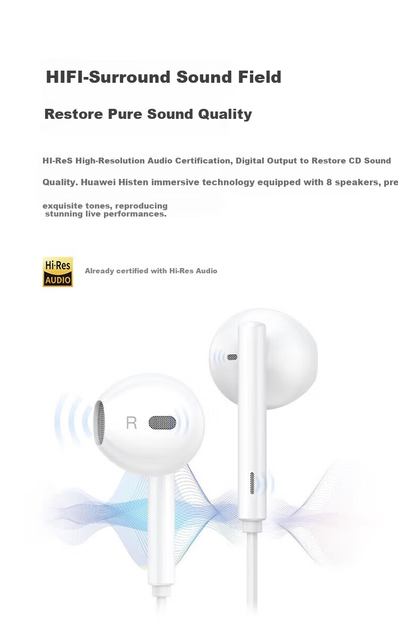 Наушники HUAWEI AM115 Wired White - изображение 2