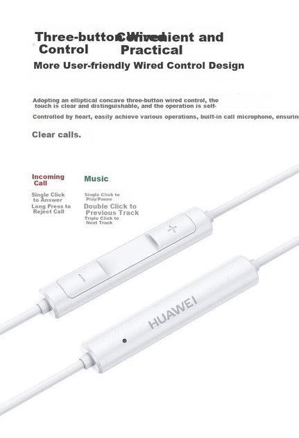 Наушники HUAWEI AM115 Wired White - изображение 5