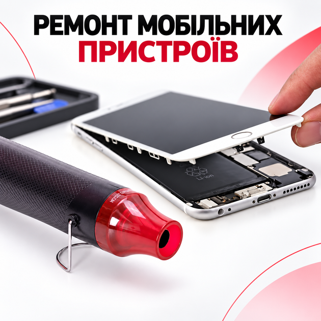 Мини-термофен SY300 Black 300 Вт для термоусадки и пайки + 127 термоусадок - изображение 8