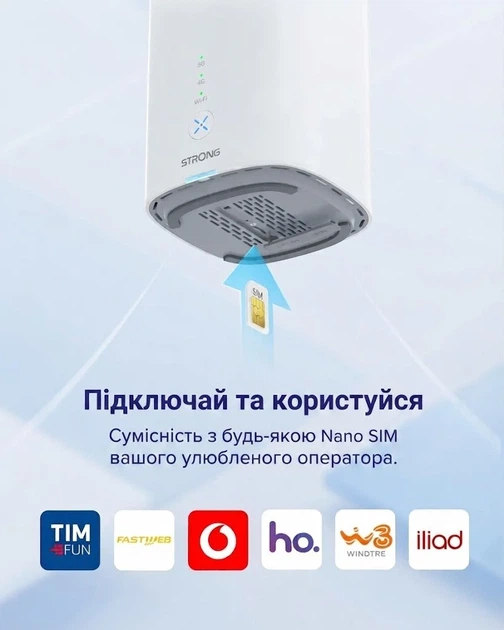 5G Wi-Fi роутер STRONG AX3000 / Wi-Fi 6 / 5G / NanoSIM / 2 порти LAN / RJ11 / White (102277369) - Б/В - Фото 2 5G Wi-Fi роутер STRONG AX3000 / Wi-Fi 6 / 5G / NanoSIM / 2 порти LAN / RJ11 / White (102277369) - Б/В - зображення 2