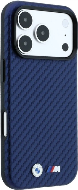 Etui BMW M Carbon Metal Logo MagSafe do Apple iPhone 18 Pro Max / 17 Pro Max Granatowe (3666339666736) - obraz 4