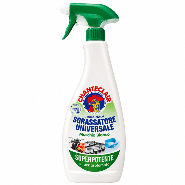 Универсальный обезжириватель Chanteclair Sgrassatore Universale Muschio Bianco, с ароматом мускуса спрей 600 мл - Фото 1 Универсальный обезжириватель Chanteclair Sgrassatore Universale Muschio Bianco, с ароматом мускуса спрей 600 мл - изображение 1