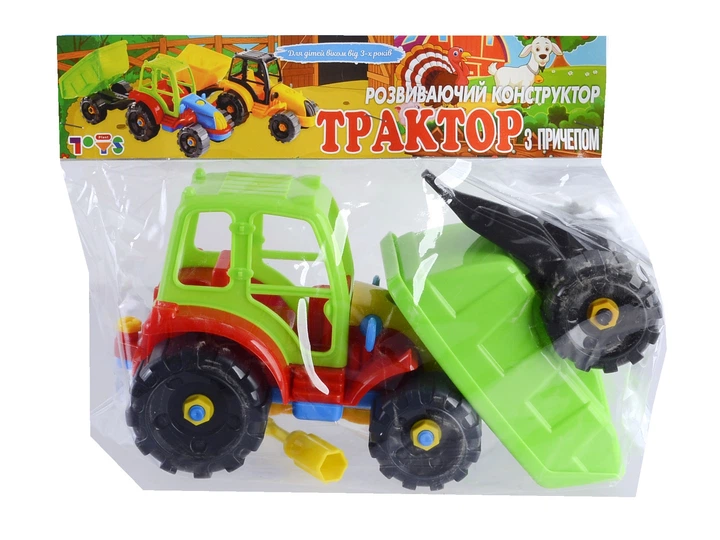 Конструктор для игр "Трактор с прицепом" Toys plast (ИП.30.007) - Фото 4 Конструктор для игр "Трактор с прицепом" Toys plast (ИП.30.007) - изображение 4