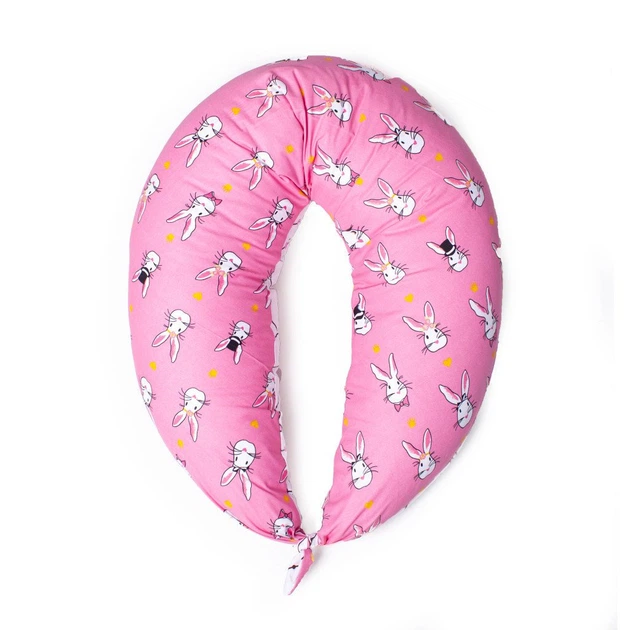 Подушка MirSon для вагітних та годування №8329 Print Line 17-0528 Bunnies pink Бязь 30х170х20 см (2200006200543) - зображення 2