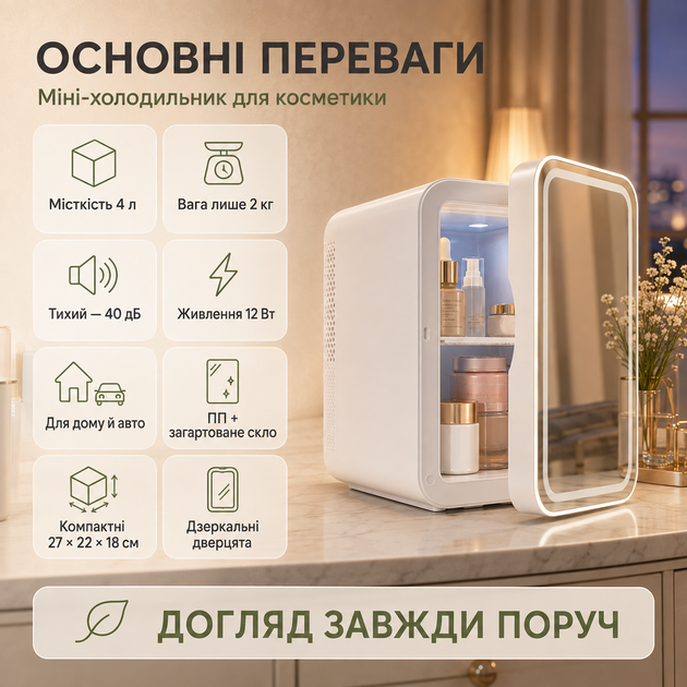 Мини-холодильник для дома и автомобиля объемом 4 л, подключаемый к прикуривателю, косметический, термоэлектрический, только охлаждение - изображение 4