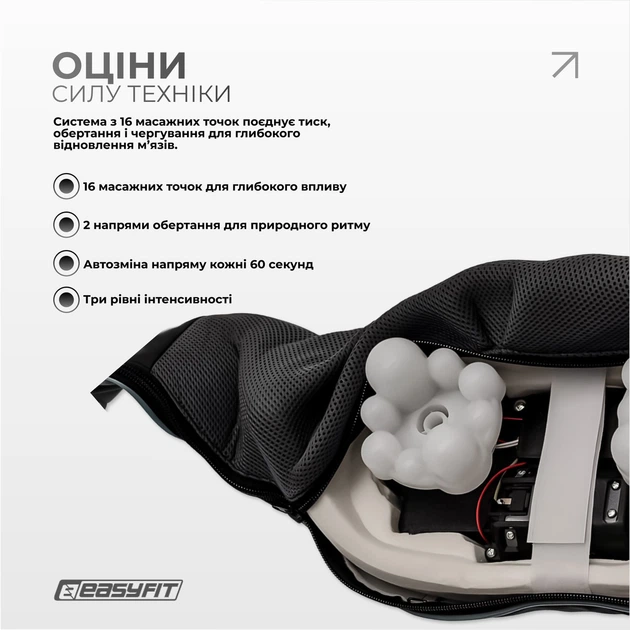 Массажер роликовый EasyFit Shiatsu для шеи и спины (EF-2101) - изображение 3