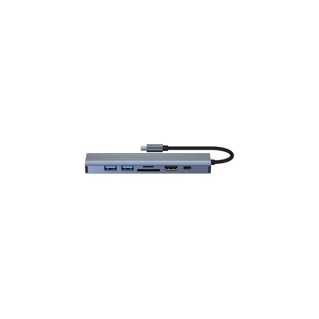 Концентратор Dynamode 7-in-1 USB-C to HDTV 4K/30Hz, 2хUSB3.0, RJ45, USB-C PD 100W, SD/MicroSD (BYL-2303) - изображение 4