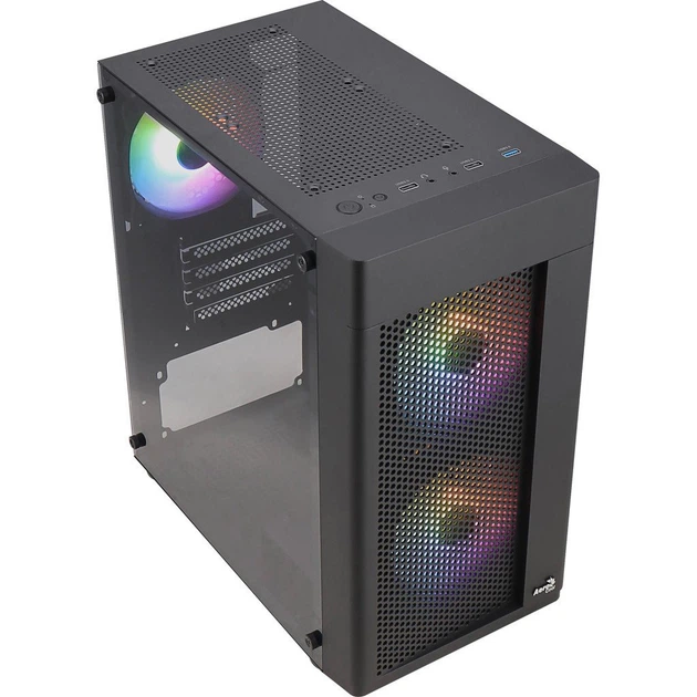 Корпус для ПК AeroCool Hexform-G-BK-v2 Black 600 W (ACCX-PV38004.11) - Фото 3 Корпус для ПК AeroCool Hexform-G-BK-v2 Black 600 W (ACCX-PV38004.11) - зображення 3