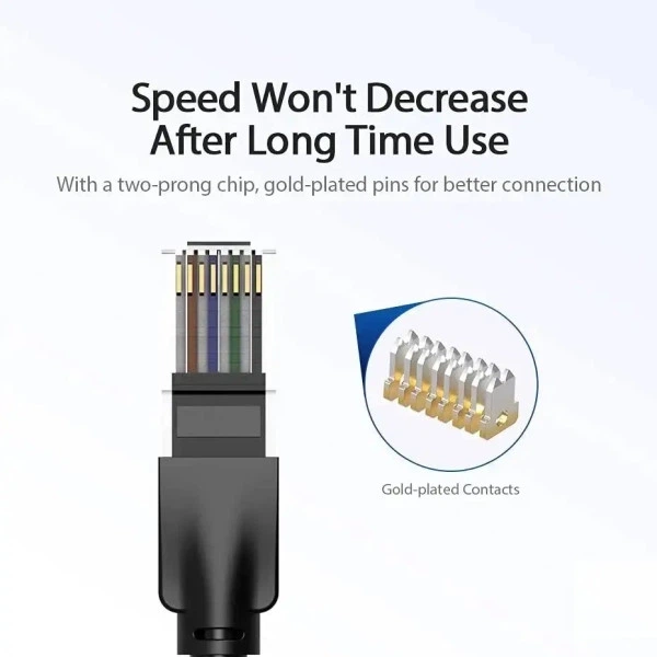 Патч-корд Vention CAT6 UTP Ethernet, 0.5 м, Black, RJ-45 — RJ-45, 8 жил (IBEBD) - Фото 4 Патч-корд Vention CAT6 UTP Ethernet, 0.5 м, Black, RJ-45 — RJ-45, 8 жил (IBEBD) - зображення 4