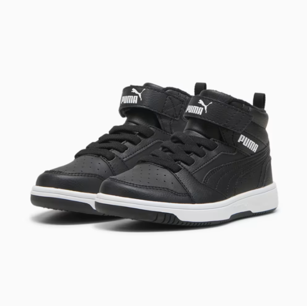 Дитячі кросівки PUMA Rebound V6 Mid WTR Kids’ Sneakers 30797901 34.5, чорний - Фото 2 Дитячі кросівки PUMA Rebound V6 Mid WTR Kids’ Sneakers 30797901 34.5, чорний - изображение 2