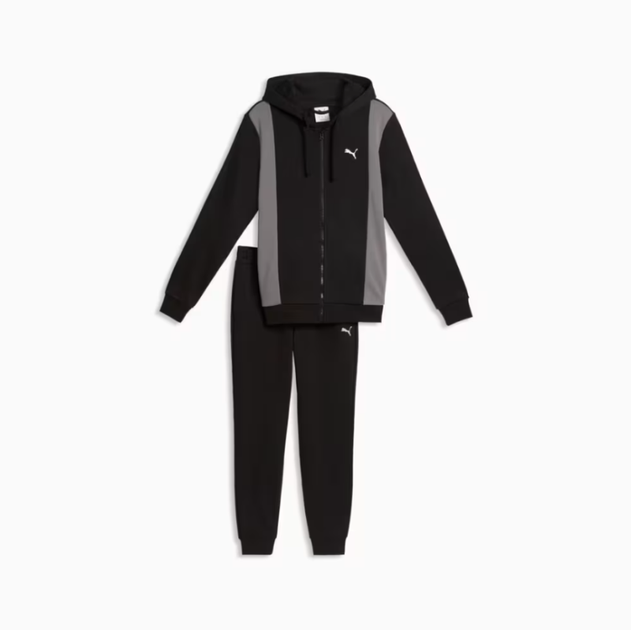 Костюм чоловічий PUMA Hooded Tracksuit Men 69176901 m, чорний/сірий - изображение 4
