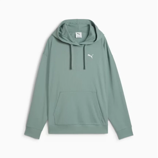 Худі жіноче ESS ELEVATED Comfort Rib Hoodie Women 68502330 s, зелений - изображение 3