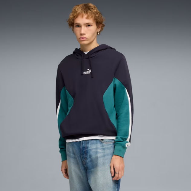 Худі чоловіче PUMA Essentials Block Hoodie Men 69259716 s, чорний/зелений - Фото 1 Худі чоловіче PUMA Essentials Block Hoodie Men 69259716 s, чорний/зелений - изображение 1