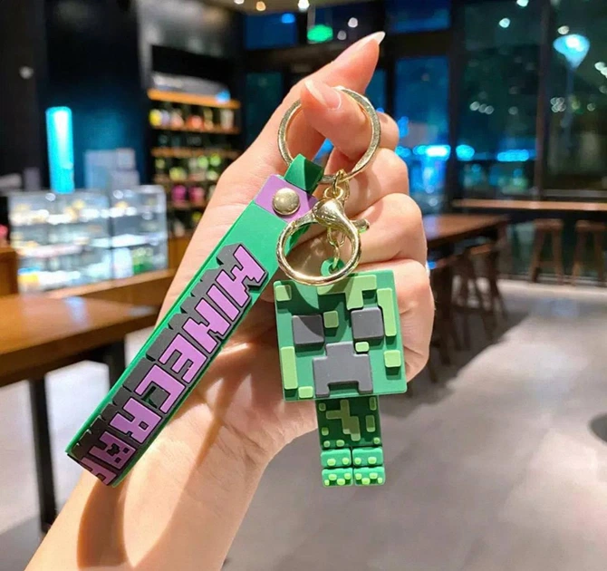 Стильний силіконовий брелок для ключів та рюкзака з гри Minecraft, Кріпера (Creeper) - Фото 2 Стильний силіконовий брелок для ключів та рюкзака з гри Minecraft, Кріпера (Creeper) - изображение 2