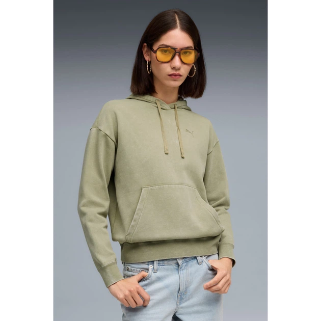 Худі PUMA Essentials Elevated Relaxed Wash Hoodie Women 68810382 s, зелений - Фото 1 Худі PUMA Essentials Elevated Relaxed Wash Hoodie Women 68810382 s, зелений - изображение 1