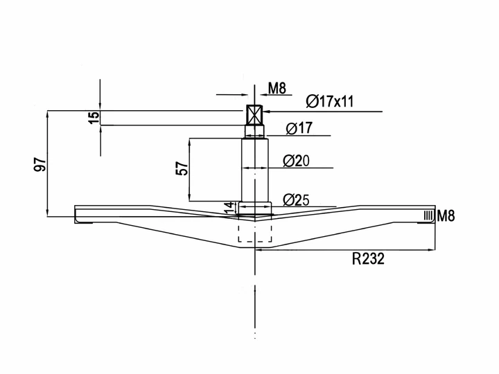 Крестовина для стиральной машины Ariston Indesit C00094273 D17/20/25 мм L97 мм нержавейка - изображение 4