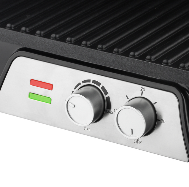 Электрогриль Domotec R-2684 2000 Вт 280°C Контактный гриль с антипригарным покрытием Барбекю 180° для мяса стейков овощей сэндвичей - изображение 2