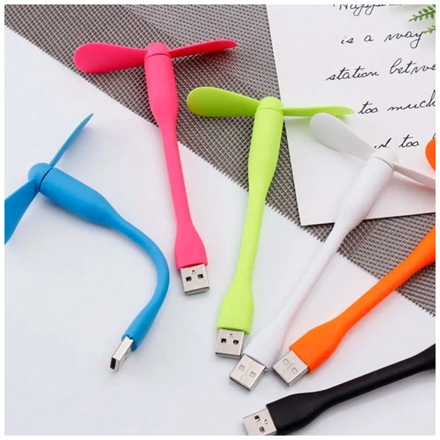 Міні USB вентилятор осьовий гнучкий салатовий для ноутбуків і повербанків із безпечними лопатями SQ-28549 - зображення 9