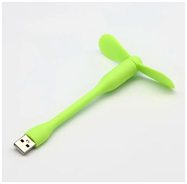 Міні USB вентилятор осьовий гнучкий салатовий для ноутбуків і повербанків із безпечними лопатями SQ-28549 - зображення 7