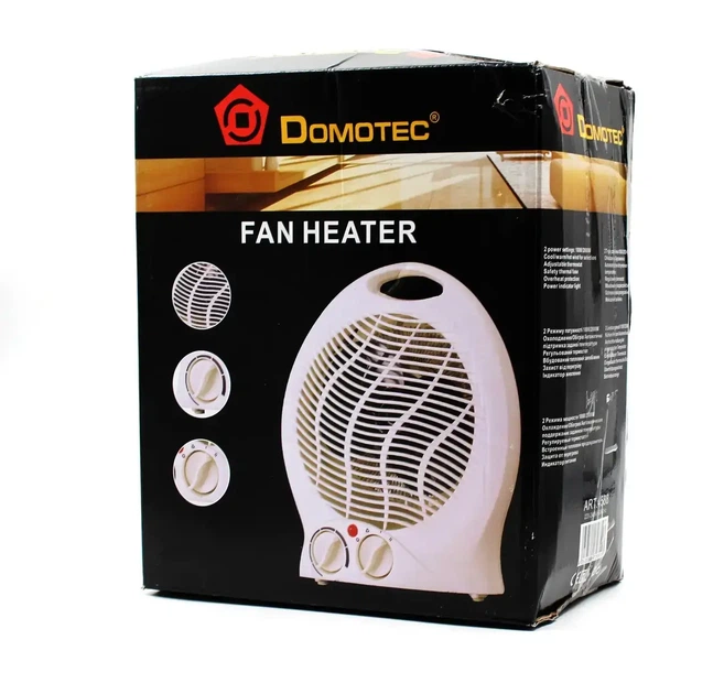 Тепловентилятор Domotec D5902MS 2000 Вт нагрівач дуйка 3 режими захист від перегрівання Білий - Фото 6 Тепловентилятор Domotec D5902MS 2000 Вт нагрівач дуйка 3 режими захист від перегрівання Білий - зображення 6