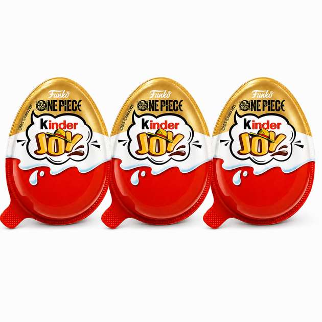 Шоколадні яйця Kinder Joy Funko One Piece 3 шт з молочним і какао кремом, вафельними кульками та іграшкою-сюрпризом - зображення 6