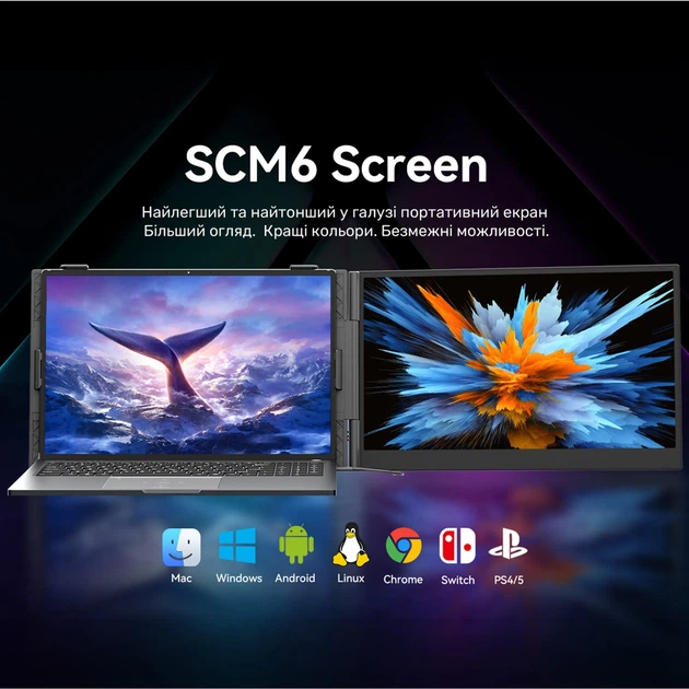 Монитор портативный 14" Blackview SCM6 Single Grey (BVSCM6) - изображение 6