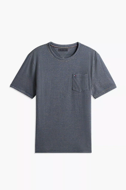 Футболка Tommy Hilfiger 50(L) Синяя полоска (156777) - Фото 2 Футболка Tommy Hilfiger 50(L) Синяя полоска (156777) - изображение 2