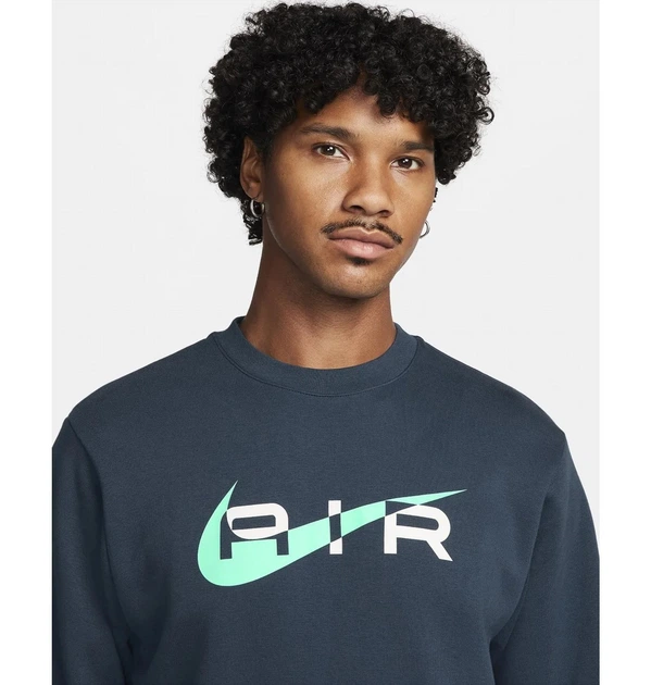 Свитшот мужской Nike Air Fleece Crew-Neck Sweatshirt Blue S Синий FN7692-410 - Фото 4 Свитшот мужской Nike Air Fleece Crew-Neck Sweatshirt Blue S Синий FN7692-410 - изображение 4