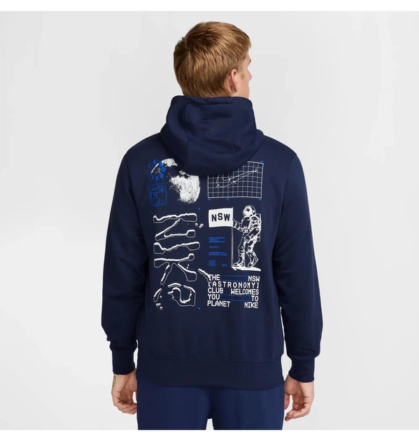 Худі чоловіче Nike Club Ft Po Hdy Moon Gfx Blue 2XL Синій HQ8594-451 - зображення 2
