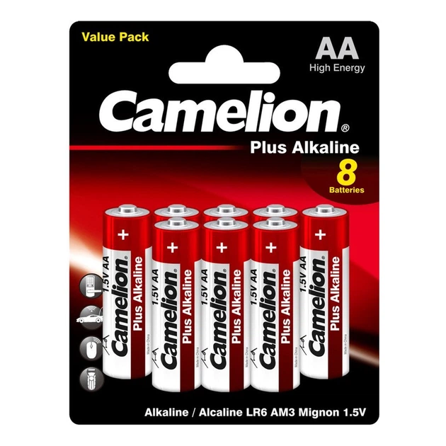 Батарейка Camelion AA LR6 Plus Alkaline * (5+3) (LR6-BP5+3) - Фото 1 Батарейка Camelion AA LR6 Plus Alkaline * (5+3) (LR6-BP5+3) - изображение 1