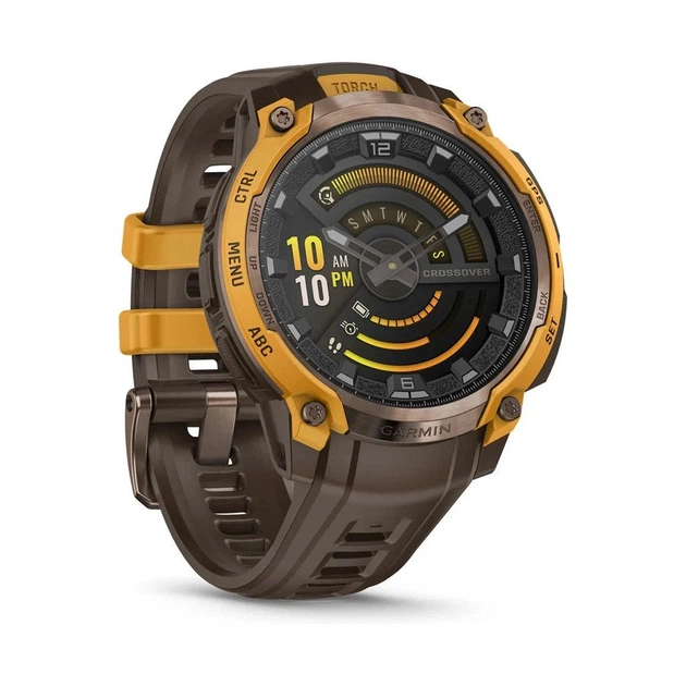 Смарт-годинник Garmin Instinct Crossover AMOLED, BronzeSunburst/Cocoa, GPS смарт-годинник (010-03398-01) - изображение 3