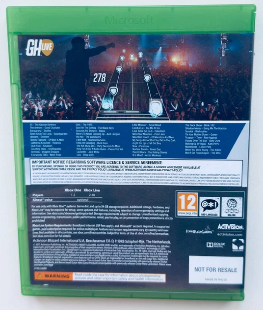 Диск для Xbox One - Guitar Hero Live, английская версия, Б/У - изображение 2