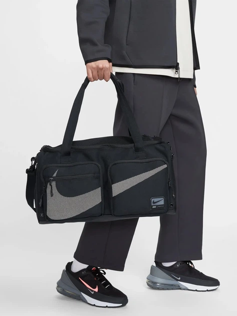 Сумка спортивная Nike Utility Power 2.0 Duffel Bag черная унисекс 25 л HF0654-010, дорожная спортивная сумка Найк - изображение 8