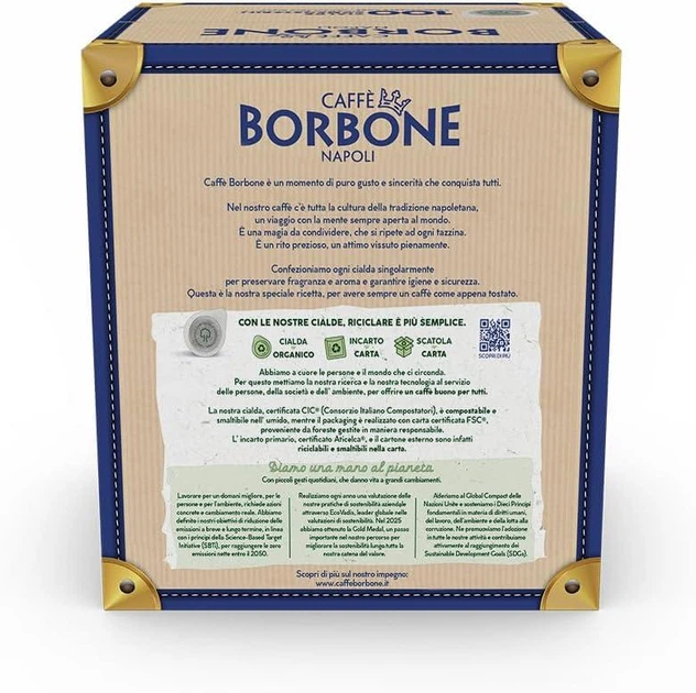 Капсули для кави Caffe Borbone 100 штук сумісні з системою ESE паперові пади 44 мм - Фото 7 Капсули для кави Caffe Borbone 100 штук сумісні з системою ESE паперові пади 44 мм - зображення 7