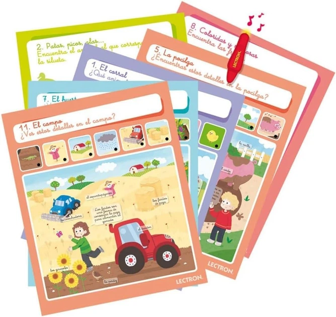 Освітня гра Diset Lectron Pencil Farm ферма іспанська мова для дітей від 3 років з електронним стилусом та 12 ілюстрованими картками - Фото 3 Освітня гра Diset Lectron Pencil Farm ферма іспанська мова для дітей від 3 років з електронним стилусом та 12 ілюстрованими картками - зображення 3