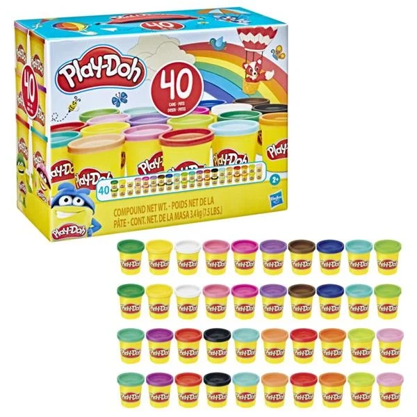 Набор для лепки Play-Doh 40 баночек разноцветного пластилина 32x14x25 см - Фото 1 Набор для лепки Play-Doh 40 баночек разноцветного пластилина 32x14x25 см - изображение 1