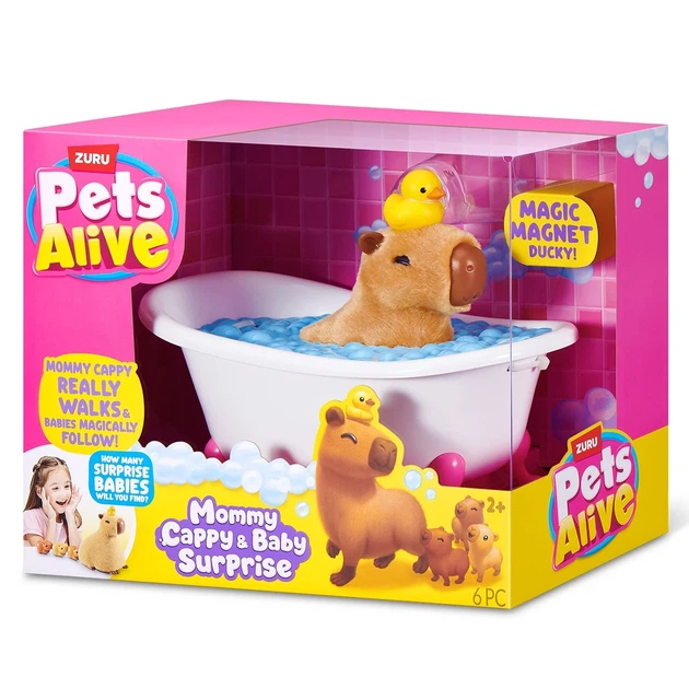 Інтерактивна іграшка Pets Alive Мама капібара з малюками, звук, ванна, 18 см - зображення 8