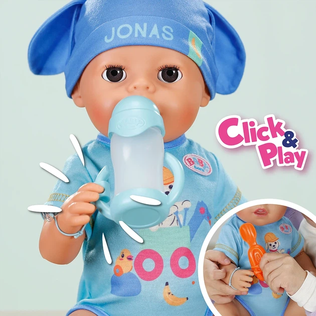 Кукла-пупс BABY born Click and Play Джонас 43 см с горшком и бутылочкой - изображение 5